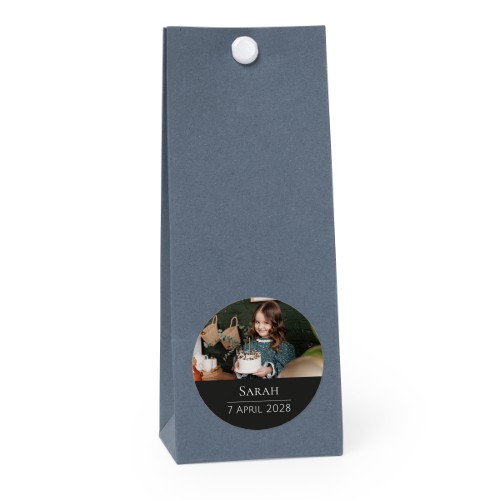 Snoepzakjes blauw rond set van 12