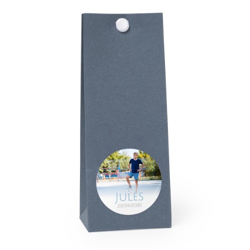 Snoepzakjes blauw rond set van 12