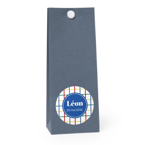 Sachet confiseur rond bleu lot de 12