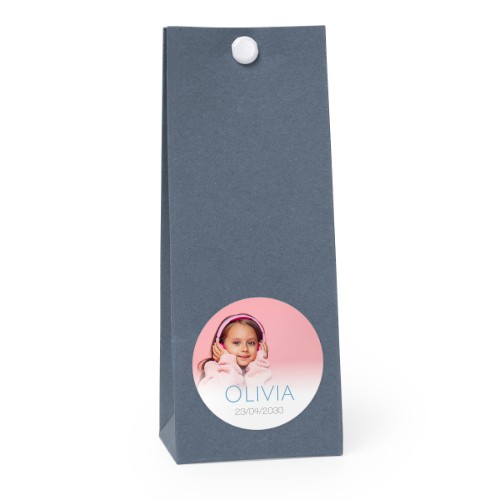 Snoepzakjes blauw rond set van 12