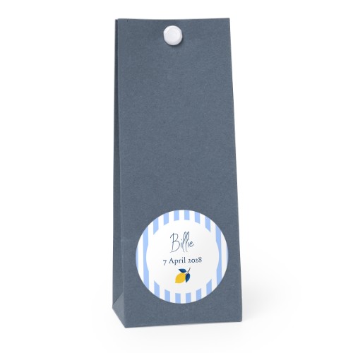 Snoepzakjes blauw rond set van 12