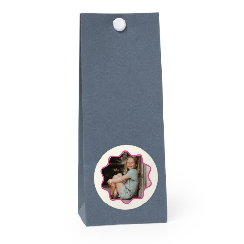 Blaue runde Geschenktüte - 12 Stk. 