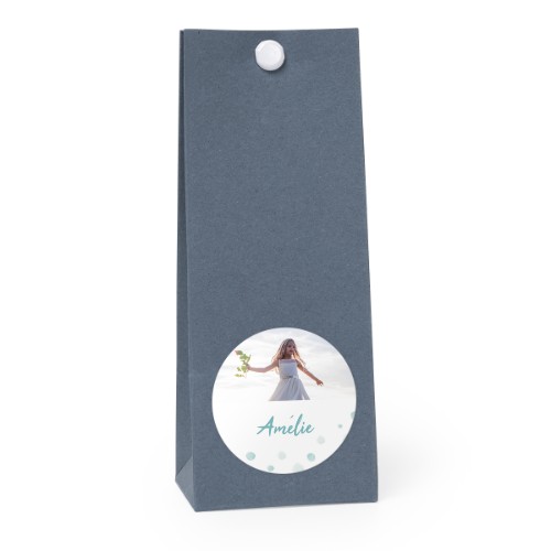 Party favours bag blue round 4cm