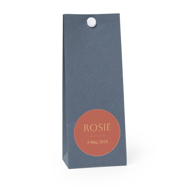 Party favours bag blue round 4cm