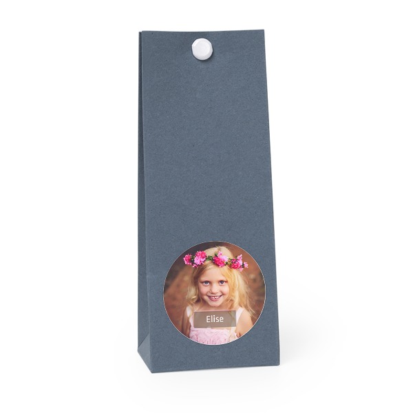 Blaue runde Geschenktüte - 12 Stk. 