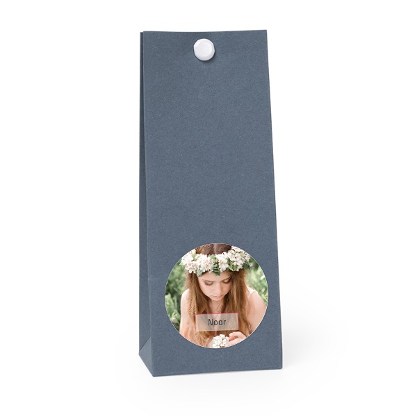 Gavepose blå rund 4cm