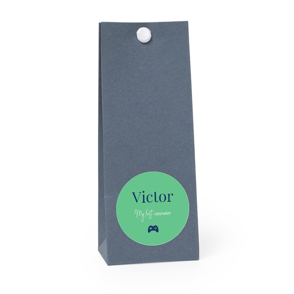 Sachet confiseur rond bleu lot de 12
