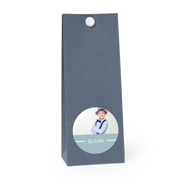 Party favours bag blue round 4cm