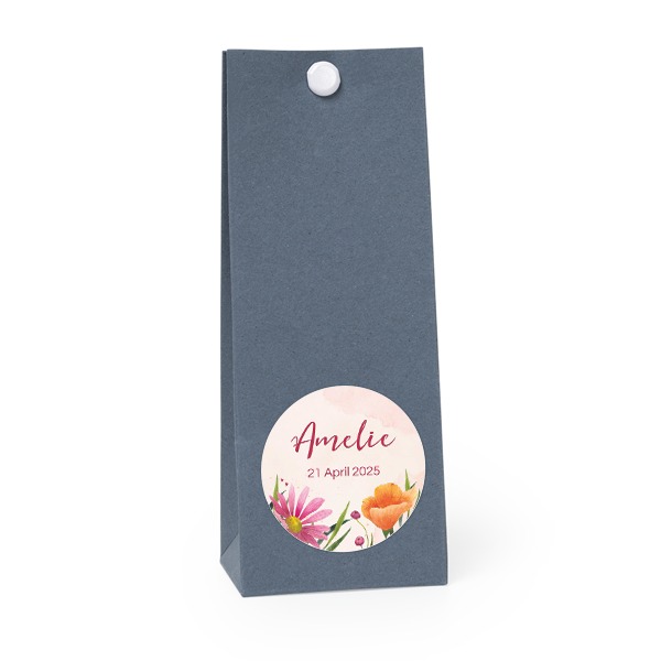 Sachet confiseur rond bleu lot de 12