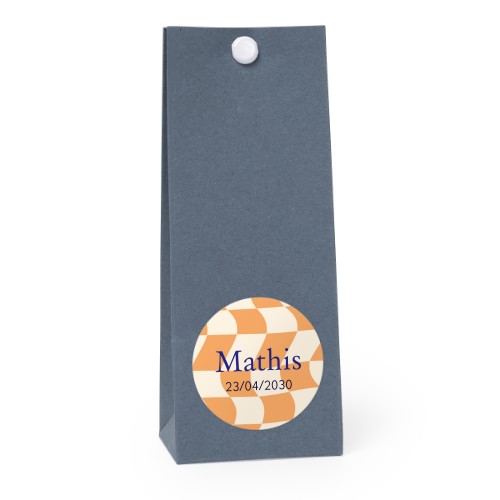 Sachet confiseur rond bleu lot de 12