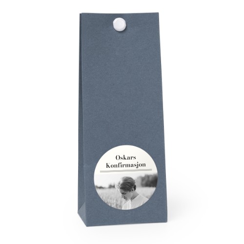 Gavepose blå rund 4cm