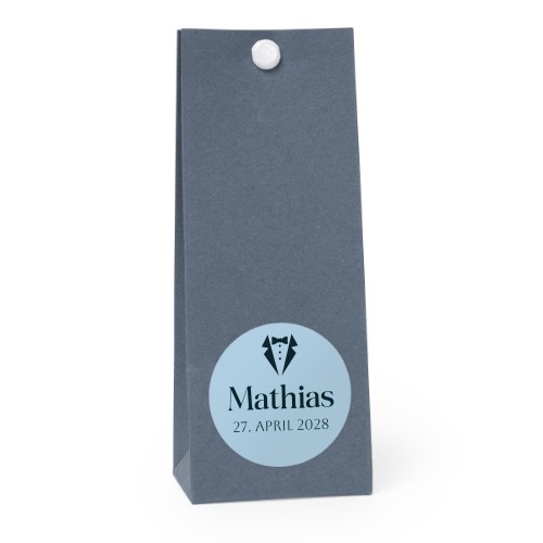 Gavepose blå rund 4cm Gavepose blå rund 4cm