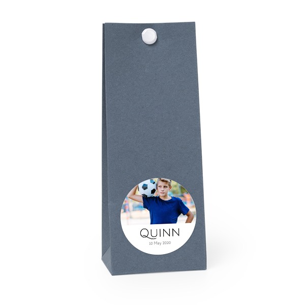 Blaue runde Geschenktüte - 12 Stk. 