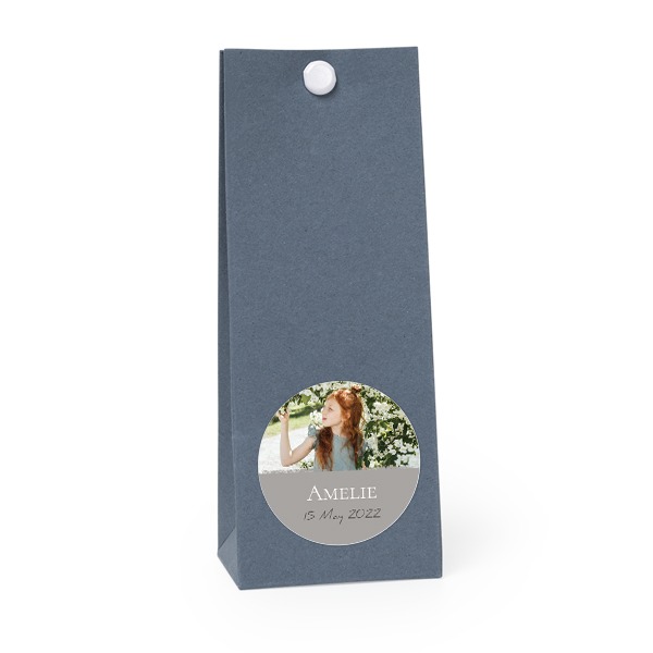 Sachet confiseur rond bleu lot de 12