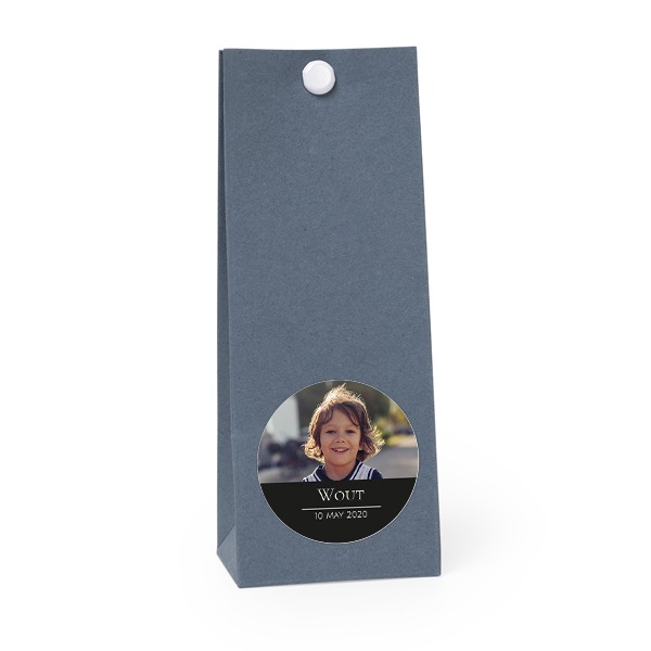 Sachet confiseur rond bleu lot de 12