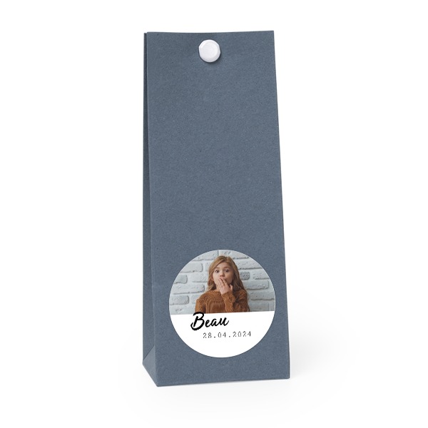 Sachet confiseur rond bleu lot de 12