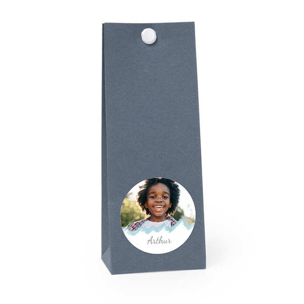 Snoepzakjes blauw rond set van 12