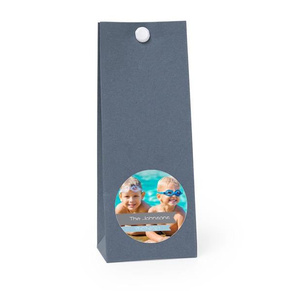 Sachet confiseur rond bleu lot de 12