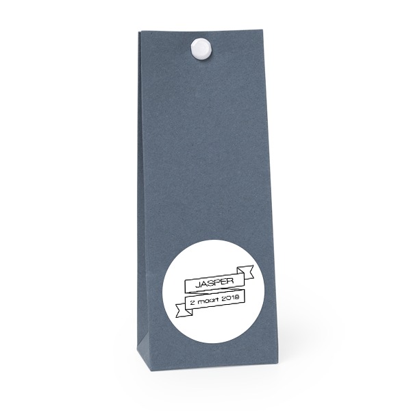 Party favours bag blue round 4cm