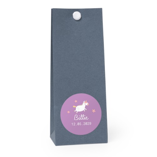 Presentpåse blå rund 4cm