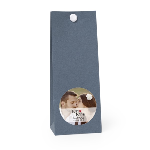 Gavepose blå rund 4cm Gavepose blå rund 4cm