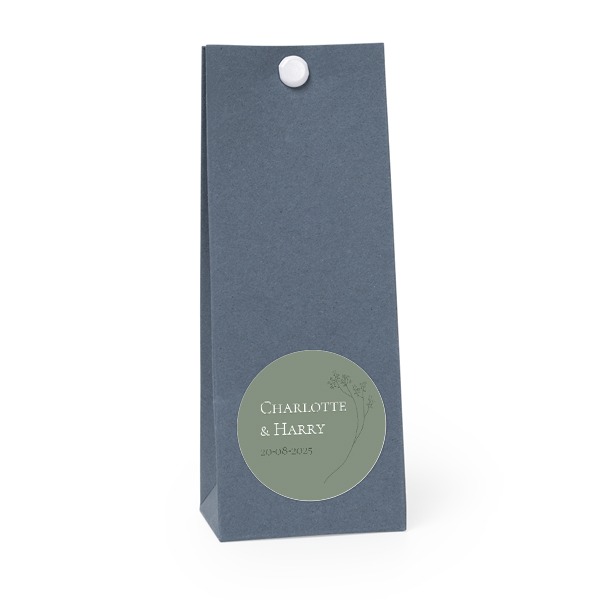 Party favours bag blue round 4cm