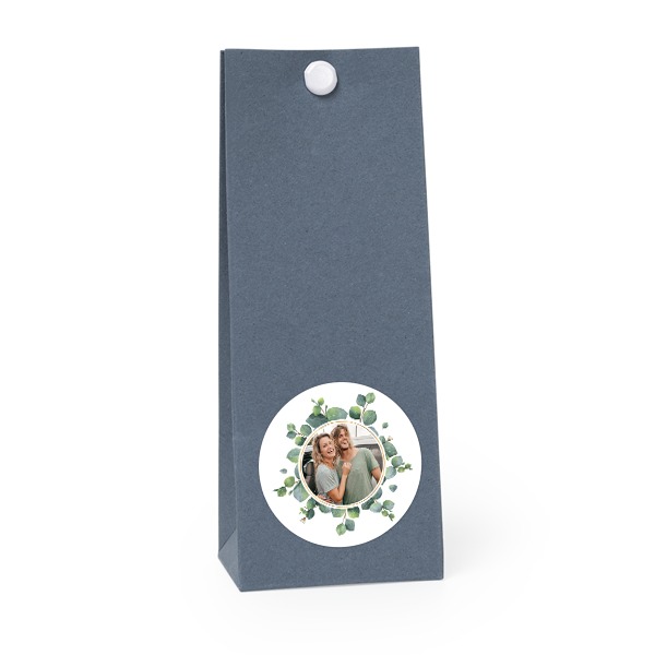 Party favours bag blue round 4cm