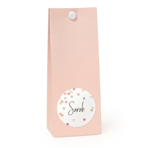 Sachet confiseur rond rose lot de 12