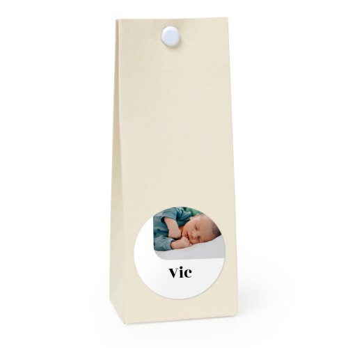 Beige runde Geschenktüte - 12 Stk. 