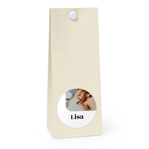 Party favours bag vanilla round 4cm