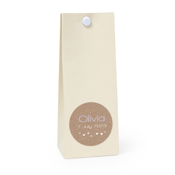 Party favours bag vanilla round 4cm