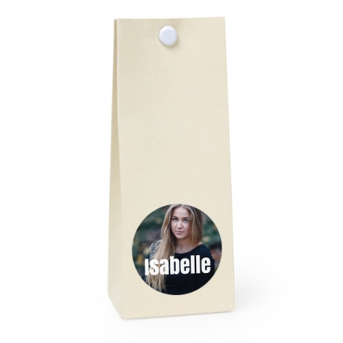 Beige runde Geschenktüte - 12 Stk. 