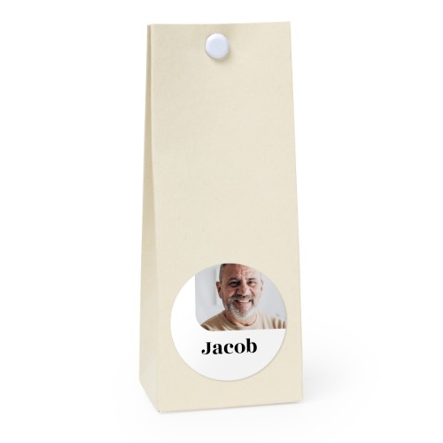 Beige runde Geschenktüte - 12 Stk. 