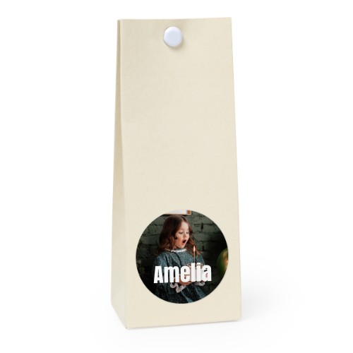 Party favours bag vanilla round 4cm