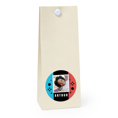 Beige runde Geschenktüte - 12 Stk. 