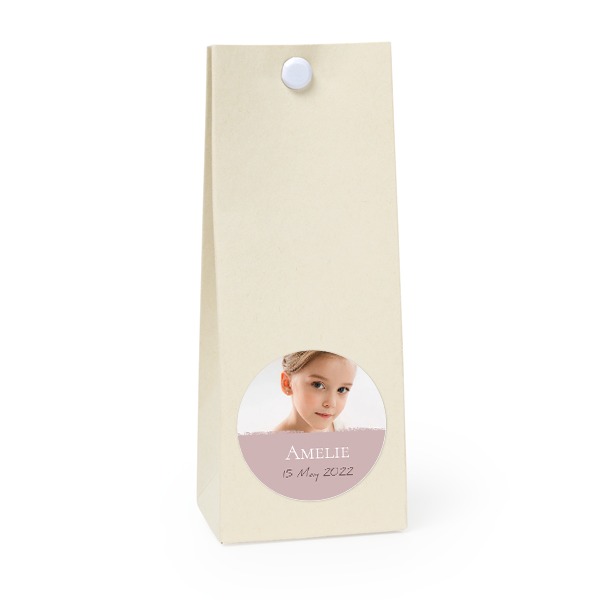 Party favours bag vanilla round 4cm