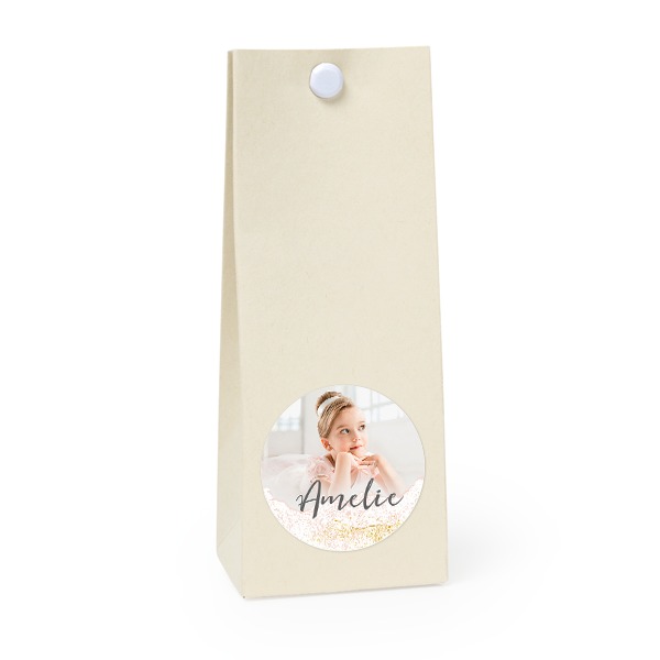 Party favours bag vanilla round 4cm