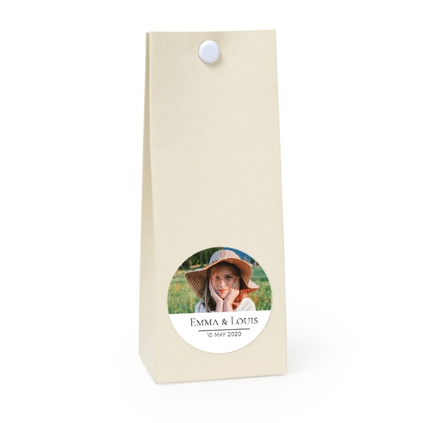 Party favours bag vanilla round 4cm