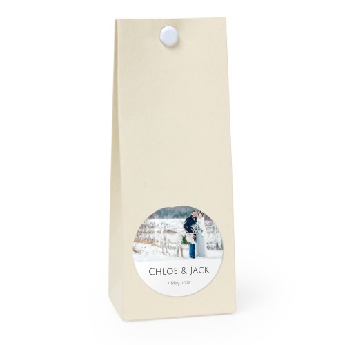 Party favours bag vanilla round 4cm