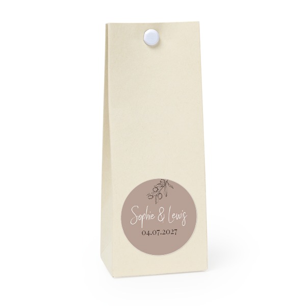 Party favours bag vanilla round 4cm