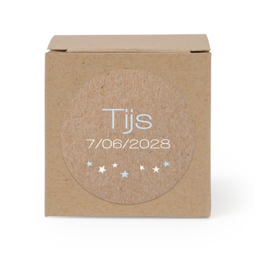 Boîte en papier naturel, sticker rond (lot de 24)