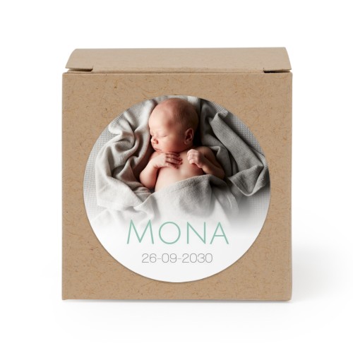 Boîte en papier naturel, sticker rond (lot de 24)