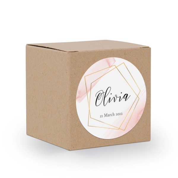 Boîte en papier naturel, sticker rond (lot de 24)