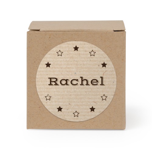 Boîte en papier naturel, sticker rond (lot de 24)