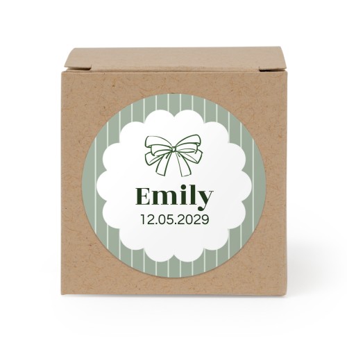 Cadeaudoos beige met ronde sticker - Set van 24