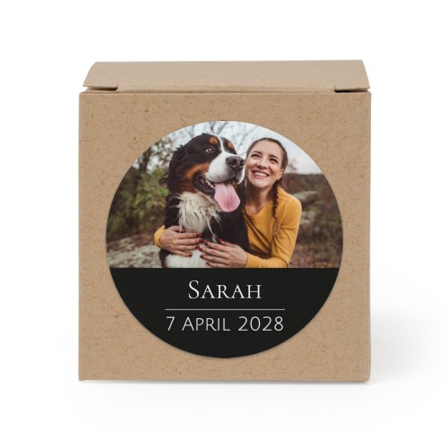 Partybox Braunes Kraftpapier mit Sticker rund - 24 Stk. Partybox Braunes Kraftpapier mit Sticker rund - 24 Stk.