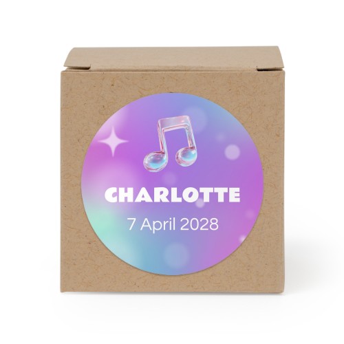 Cadeaudoos beige met ronde sticker - Set van 24