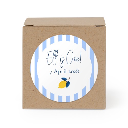 Cadeaudoos beige met ronde sticker - Set van 24