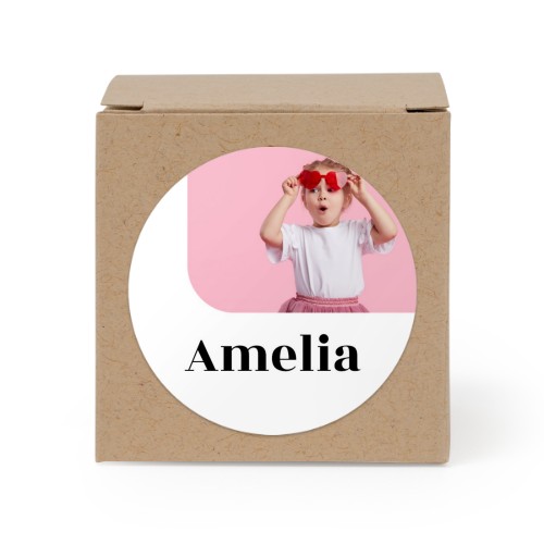 Lahjarasia beige pyöreillä tarroilla - 24 kpl
