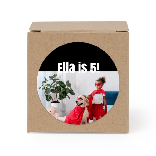 Gaveæske beige med rundt klistermærke - set of 24 Gaveæske beige med rundt klistermærke - set of 24